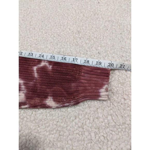 Justify juniors women's crew neck relaxed fit bleach tie dye crop knit sweater - Picture 12 of 12